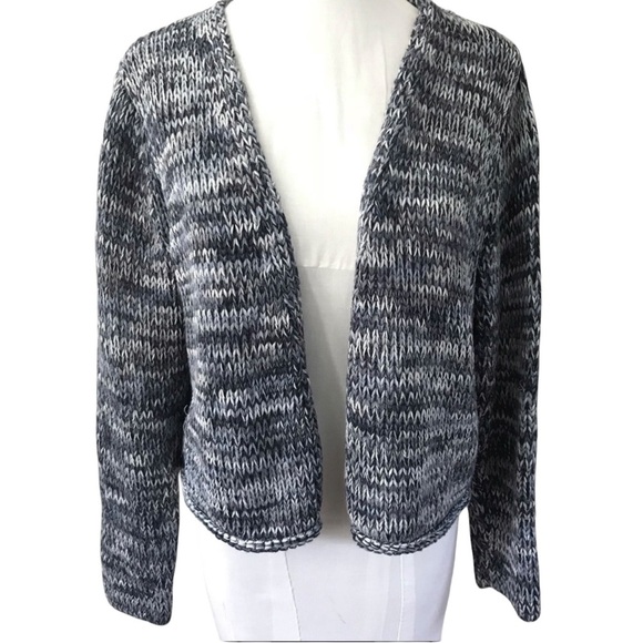 J. Jill Chunky Marled Blue Cotton Open Front Cardigan Sweater Women Size Small - Picture 9 of 16